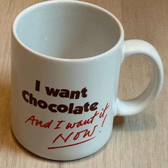 Vintage Hallmark 1986 Chocolate Lover Mug – “I Want Chocolate & I Want it NOW!” - Picture 2 of 13